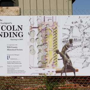Construction sign announcing the future interpretive park