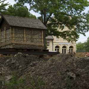 The DDASDAS house being prepared to move to its new location